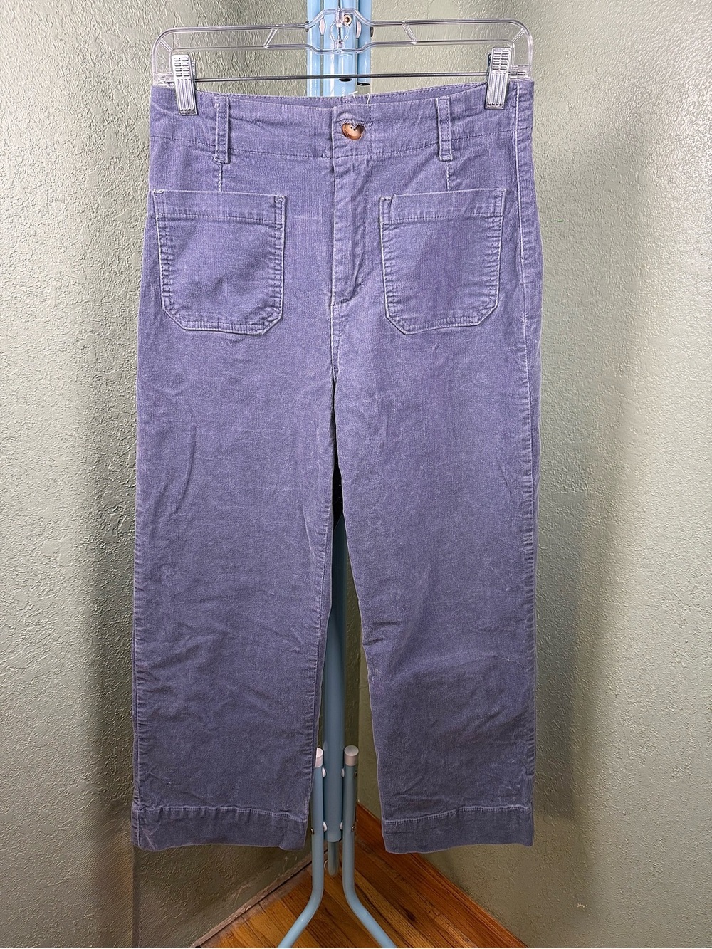 Avec Les Filles Blue Corduroy Wide Leg Cropped Pants - Size 6